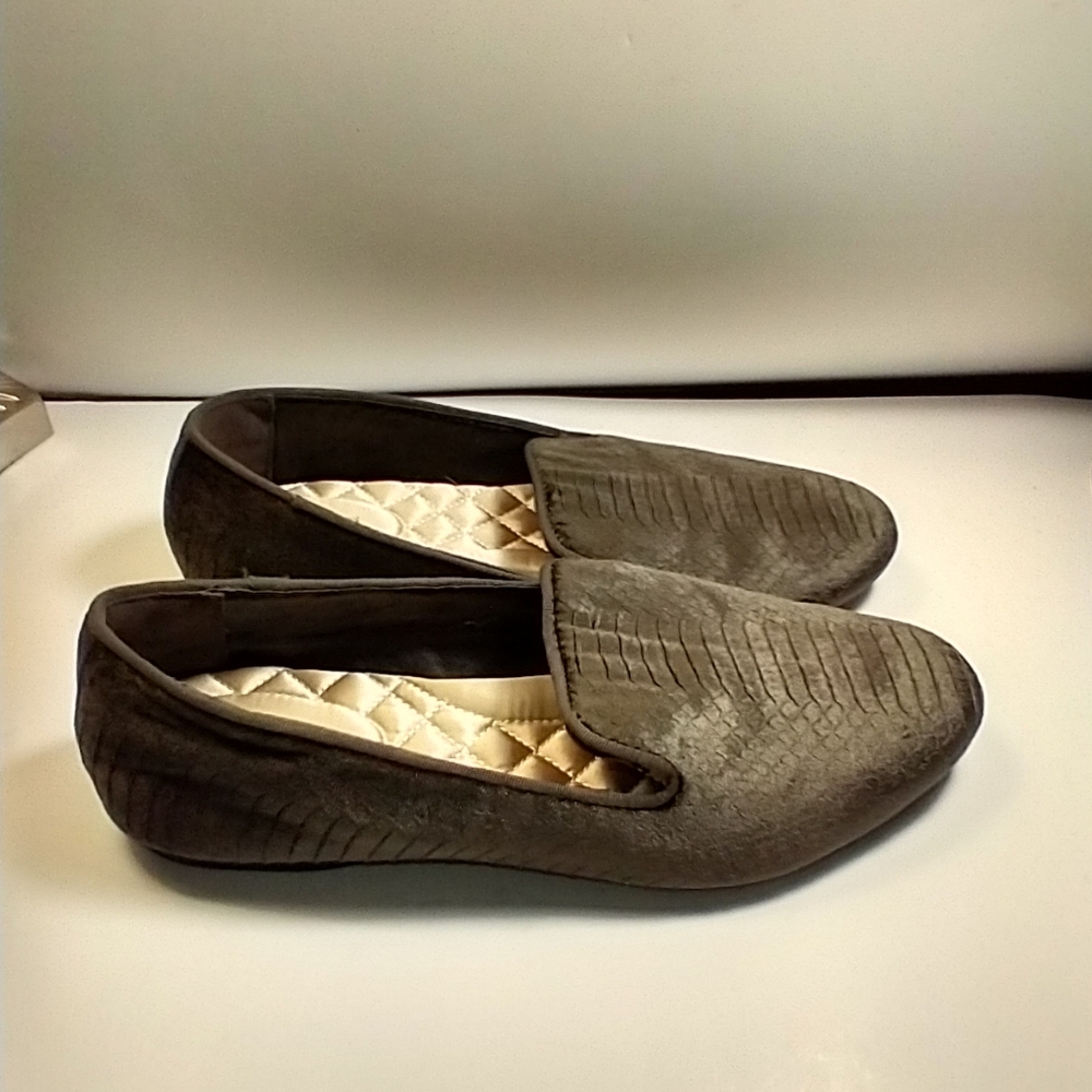 Birdies The Starling Charcoal Python Velvet Embossed Loafers Women's sz 8. - Picture 2 of 11